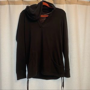 Victoria’s Secret Black V-neck Hoodie with Pocket Size Medium (M)